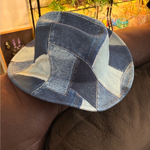 Accessories - 🆕Blue Patchwork Denim Cowgirl Hat. OS. NWT.